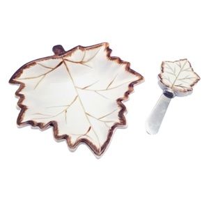 🆕 Gibson Home Maple Leaf Bowl with Spreader